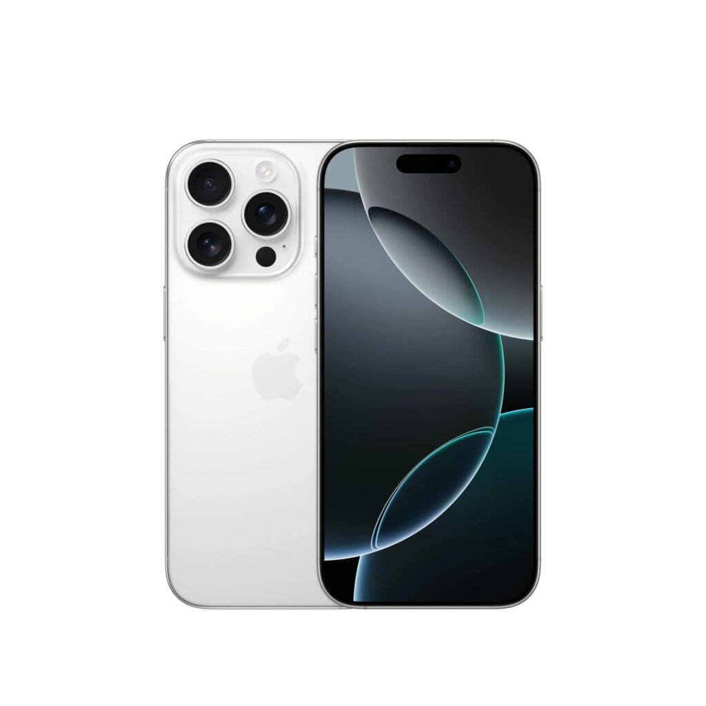 iPhone 16 Pro Max in silver displaying compact design with flagship performance for best compact phone 2025