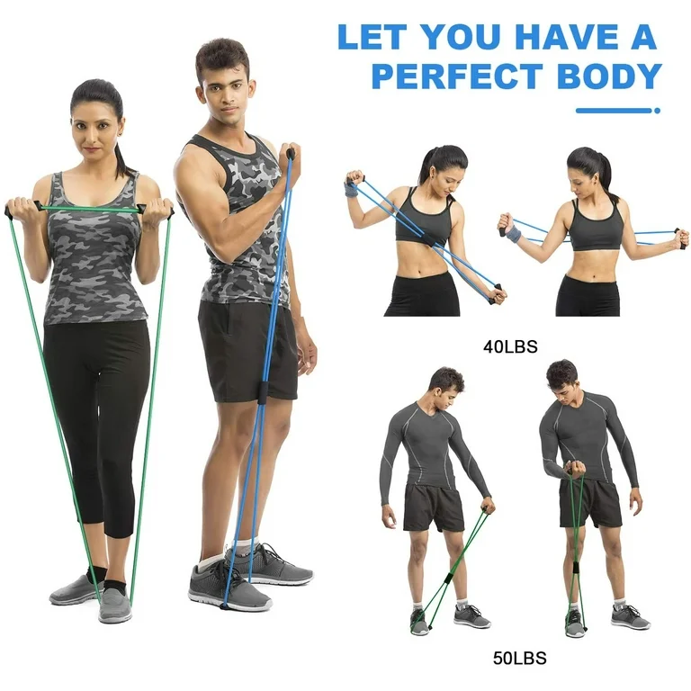 Figure-8 Bands: Specialized design for upper body exercises with built-in handles. Great for arm and shoulder workouts.