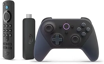 Fire TV Stick 4K with controller and remote on white background - streaming device comparison