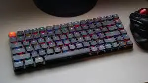 Keychron K2 V2 wireless mechanical keyboard with 75% layout, RGB backlighting, and hot-swappable switches for Mac and Windows.

