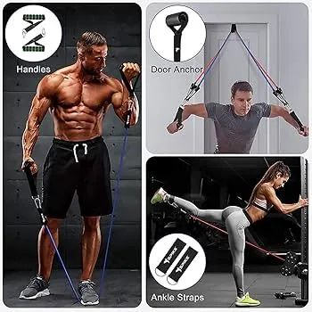 Tube Bands with Handles: Most versatile option featuring interchangeable handles and varying resistance levels. Best for full-body strength training and muscle building.