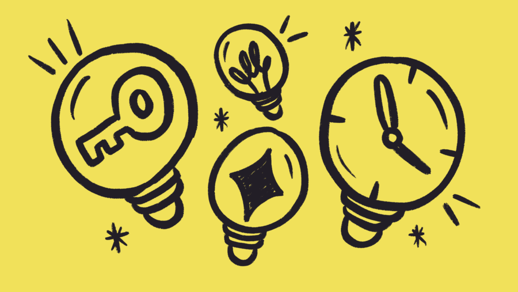 Decoding the Science of Surge Protection: Essential Metrics Explained Conceptual illustration depicting key metrics and understanding for power surge protection, with lightbulbs symbolizing ideas, a key for essential knowledge, and a clock for response time, introducing the science of surge protection.