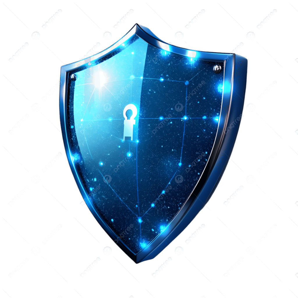 Choosing Your Perfect Digital Shield: A Buying Guide for Surge Protectors in 2025 Conceptual digital shield with a glowing padlock, symbolizing comprehensive protection and security for valuable devices, introducing the 2025 buying guide for surge protectors.