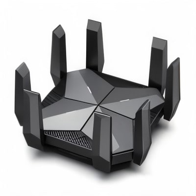 Modern WiFi router with multiple antennas, representing top home networking devices in 2025.